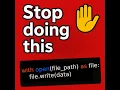 Stop Doing This Fix Empty File Errors in Python