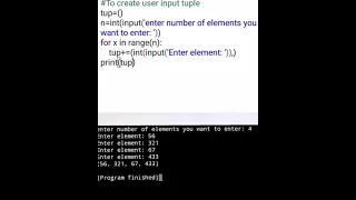 create a user input tuple