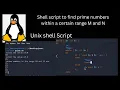 Shell script to find prime numbers between a given range M and N Bash Script