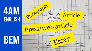 Paragraph Article Essay الفرق بين 