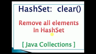 Remove all elements from HashSet java Program Code