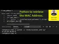 Python retrieve the MAC Address on a given system