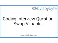 Interview Question Swap Variables