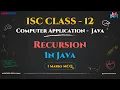 Recursion and Types in Java Direct Indirect Finite Infinite Recursion ISC Class 12