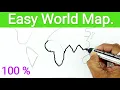 World s most easy world Map Drawing ever on YouTube
