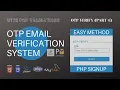 PHP Signup with OTP Email Verification System - OTP Verify Part 4