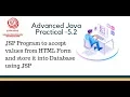 JSP to store value in Database YCMOU TYBCA Adv Java Practical 5 2 Asterix Solution