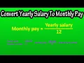 How To Convert Yearly Salary Pay Income To Monthly Salary Pay Income Explained