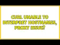 cURL unable to interpret hostnames proxy issue 2 Solutions
