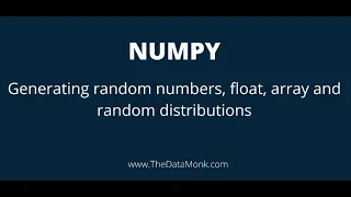Numpy Complete Tutorial Generating random number float array Random Distribution Part 3