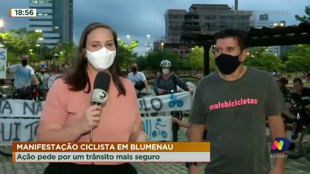 Manifestação pede trânsito mais seguro em Blumenau