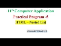 11th STD computer Application Practical program 5 HTML - Nested List explained in Tamil
