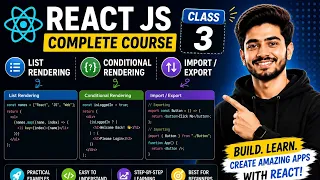 React JS Complete Course Class 03 List Rendering Conditional Rendering Import Export