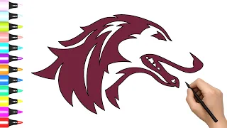 How to Draw Southern Illinois Salukis logo | Easy Step by Step Drawing