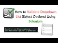 How to Validate Dropdown Values in Selenium WebDriver