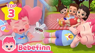 [TOP 3] Ten on a Mat, Boo Boo Song & More!🤕 | Songs for Kids | Bebefinn Nursery Rhymes