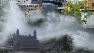 جهنم نزدیک بود طوفان شدید طوفانی Tauktae پاره پاره بمبئی هند 