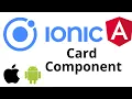 How to use Ionic V6 Card Component Angular v15 Frontend Development Tutorial