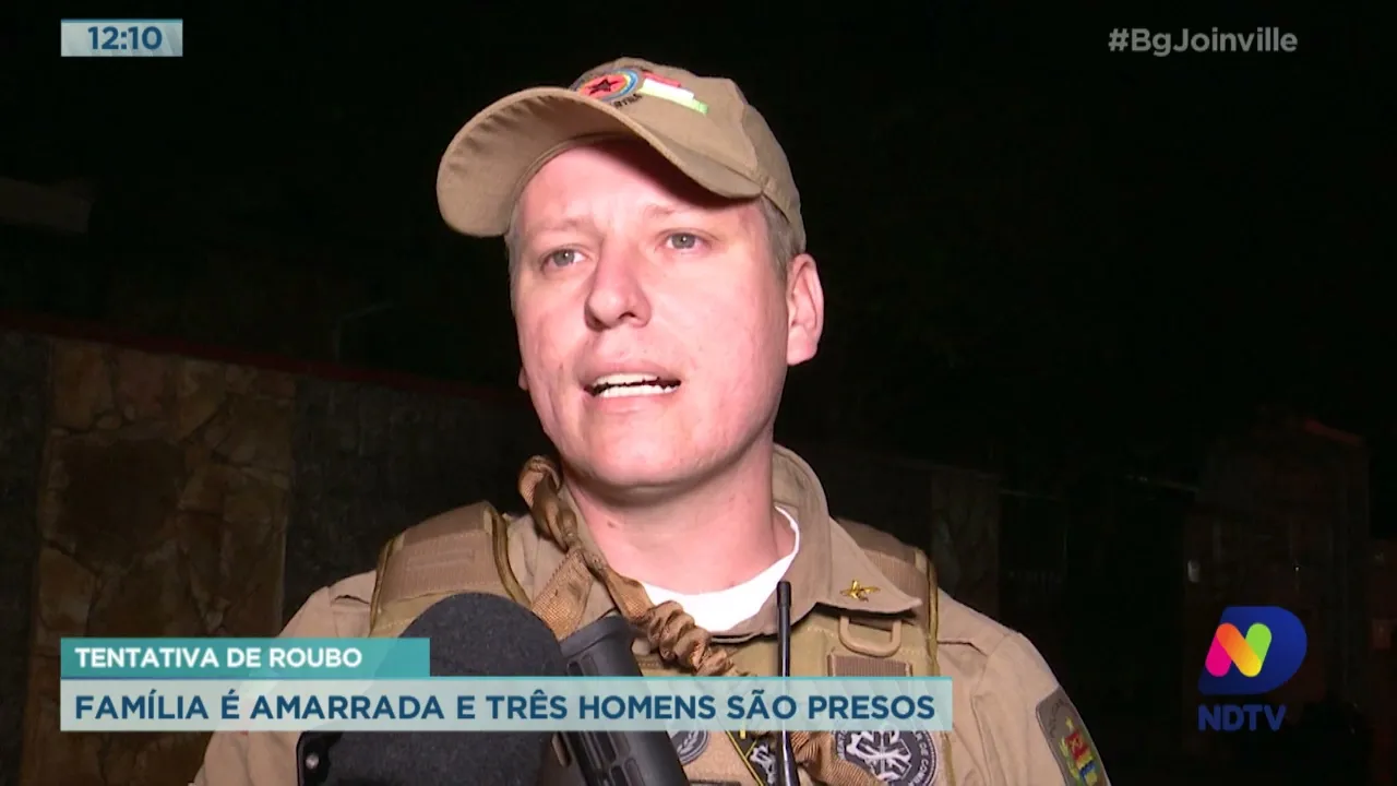Tentativa de roubo: Família é amarrada e três homens são presos