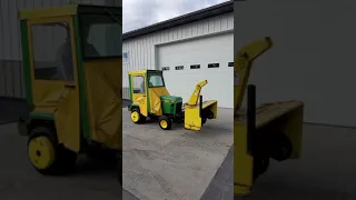 John Deere 318 Lawn Tractor with Cab Mower and Blower for Sale