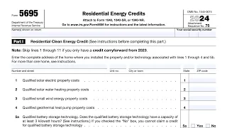 IRS Form 5695 walkthrough Residential Energy Credits