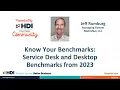 Know Your Benchmarks Service Desk and Desktop Benchmarks from 2023