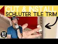 HOW TO CUT INSTALL SCHLUTER ALUMINUM BULLNOSE TILE EDGING TRIM Transition Tile Drywall