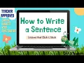How to Write a Sentence for Kids Using Capitals Subject Verb and Punctuation