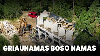 Nufilmuota: Vilniaus rajone griaunamas Antano Boso namas