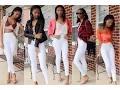 LOOK BOOK WHITE HIGH WAISTED JEANS