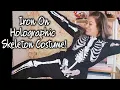 DIY Making a Skeleton Halloween Costume with HTV Holographic Vinyl and Cricut