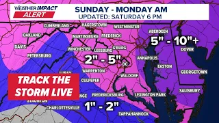 How much snow is DC getting on Sunday