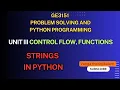 GE3151 PSPP UNIT III Strings in Python String Operations Methods Examples for Beginners