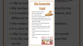 Essay On My Favourite Food Pizza Shortsyoutube Easytolearn Essaywriting Essay Englishessay Shorts 
