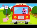 The Wheels on the Farm Bus Round and Round | Nursery Rhymes | Animal Songs | Pinkfong Songs