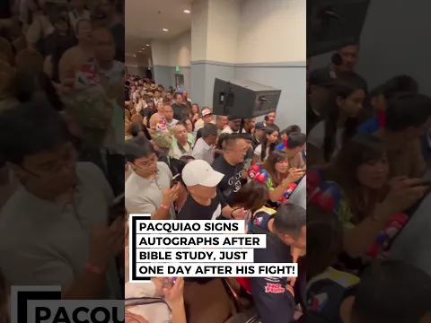PACQUIAO SIGNS AUTOGRAPHS AFTER BIBLE STUDY, JUST ONE DAY AFTER HIS FIGHT!