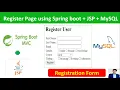 Register Page using spring boot JSP MySQL