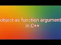 object as function argument in C