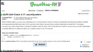 Java Practice It 3 17 countQuarters method basics