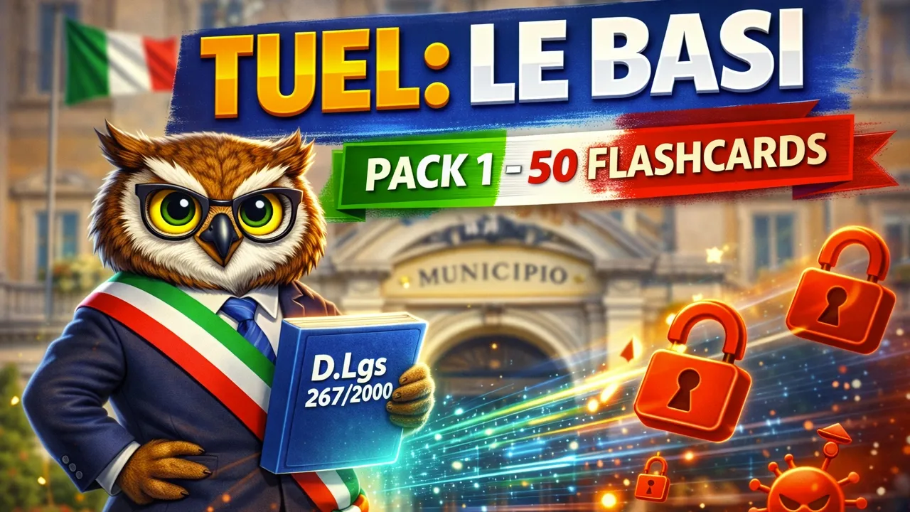 Ripasso veloce TUEL D.Lgs 267/2000: 50 Flashcards Audio per i Concorsi negli Enti Locali