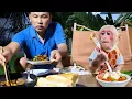 Download Lagu So Cute! Monkey Bibi Helps Dad Cook A Luxurious Outdoor Steak Party!