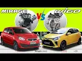 Download Lagu Mitsubishi Mirage Hatchback GLX AT 2023 vs Toyota Wigo G AT 2023 || Car Specs Comparison