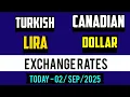 Turkish Lira to Canadian Dollar Currency Exchange Rates Today 2 September 2025 TRY to CAD