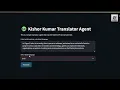 Build AI Translator Agent with Gemini API Python Streamlit uv
