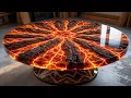 Lava Burnt Wood and Epoxy Resin Table