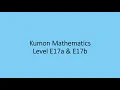 Kumon Mathematics E17a E17b