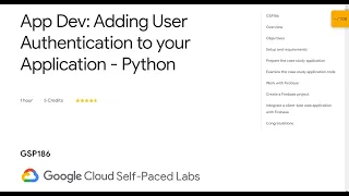 App Dev Adding User Authentication to your Application - Python Qwiklabs