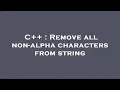 C Remove all non-alpha characters from string