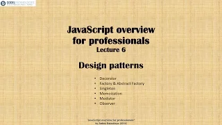 JavaScript lecture 6 Design patterns russian language