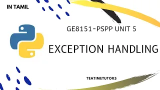 Errors and exceptions Exception handling in Python Tamil